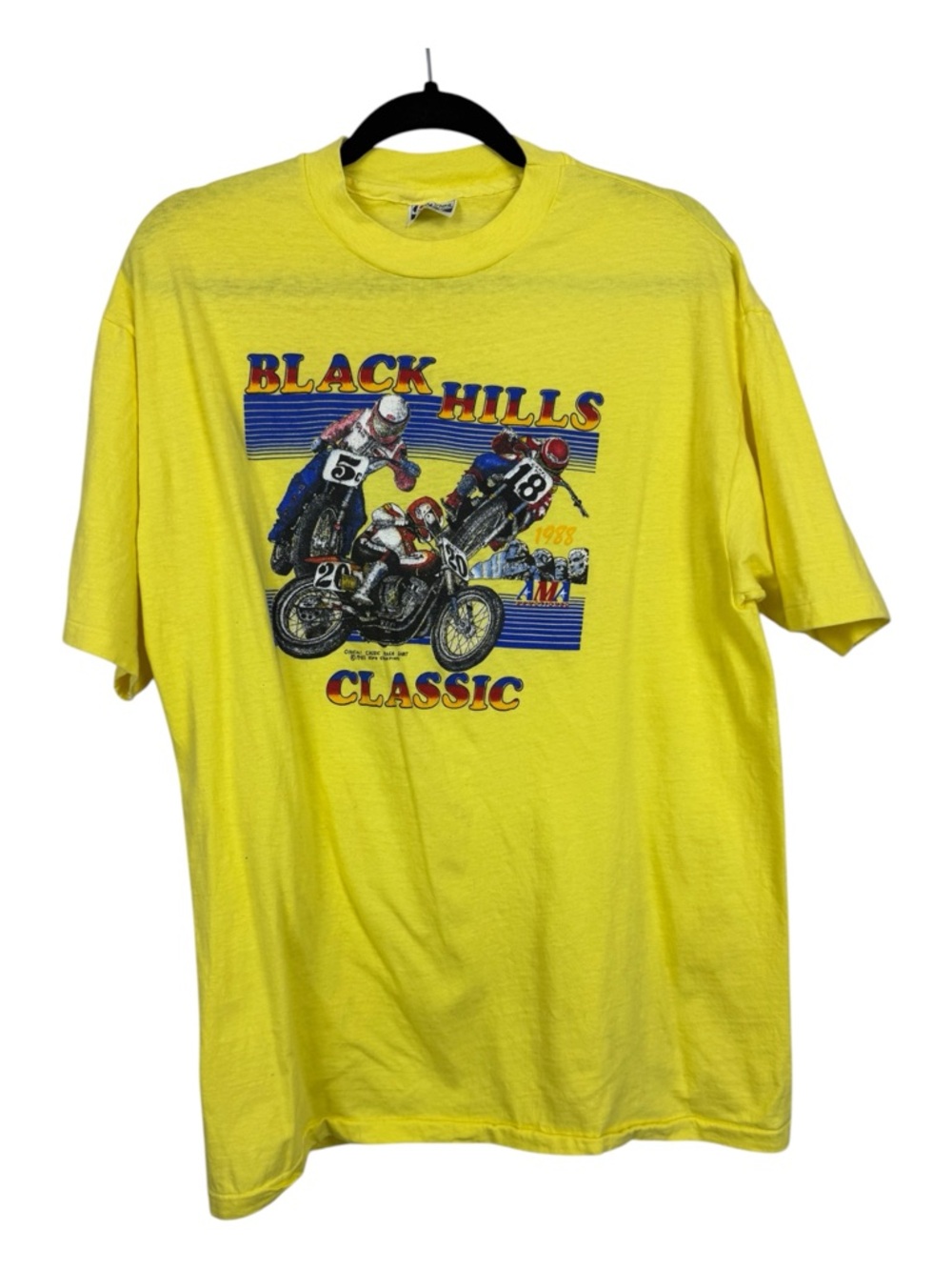 Hanes Beefy XL Vintage Sturgis '88 Biker T-shirt yellow